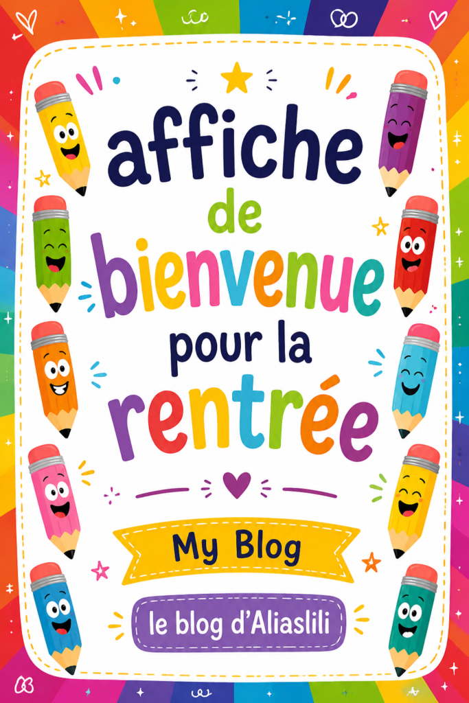 Une affiche de bienvenue colorée pour la rentrée scolaire