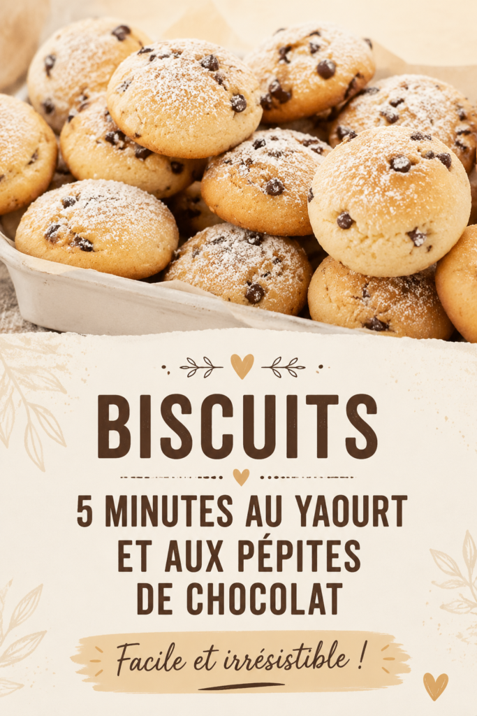 Biscuits moelleux au yaourt et pépites de chocolat sur une table