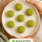 Boulettes de petits pois pour bébé dans un bol, prêtes à être servies