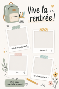 Une famille réunie pour célébrer la rentrée scolaire joyeuse et créative.