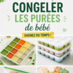 Photo de purées de bébé prêtes à être congelées.