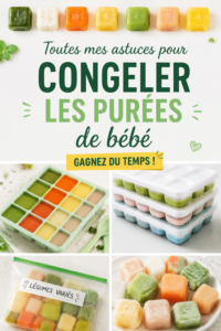 Photo de purées de bébé prêtes à être congelées.