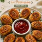 Recette de croquettes de chou-fleur au parmesan, présentées sur une assiette garnie