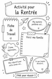 Fiches d'activités en français pour la rentrée scolaire, adaptées aux débutants.