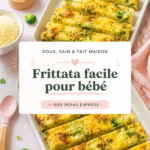 Frittata faite maison pour bébé, riche en légumes et nutriments.