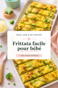 Frittata faite maison pour bébé, riche en légumes et nutriments.