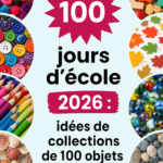 Un groupe d'enfants rassemblant des objets variés pour une activité scolaire de 100 objets.