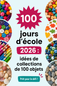 Un groupe d'enfants rassemblant des objets variés pour une activité scolaire de 100 objets.