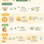 Un menu équilibré composé de purées pour bébé de 6 mois