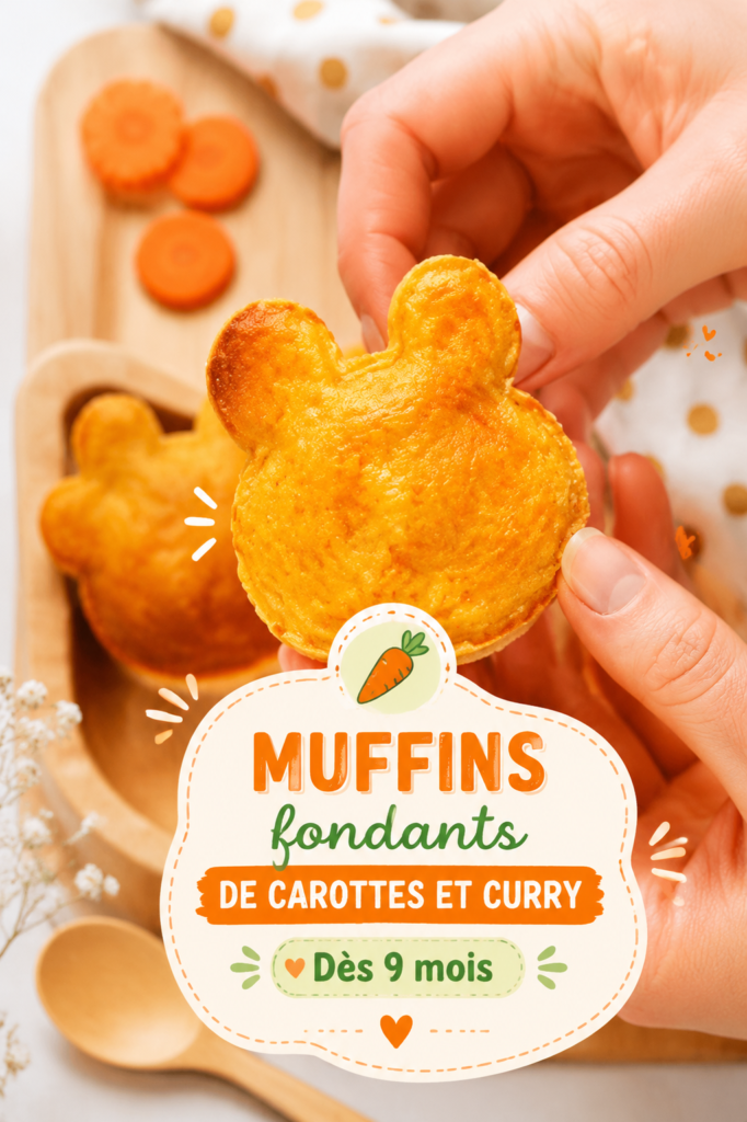 Muffins fondants au curry et carottes parfaits pour bébé