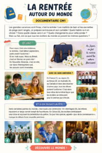 Enfants de différents pays célébrant la rentrée scolaire ensemble