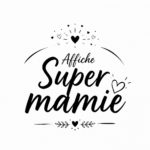 Affiche décorative Super Mamie dans un cadre moderne.