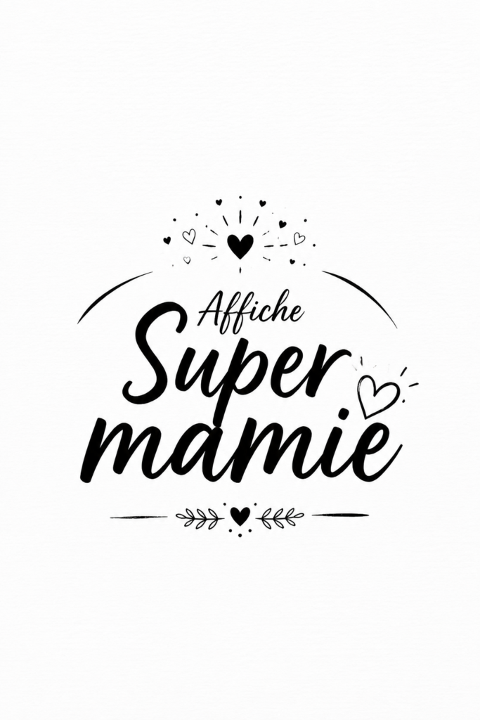 Affiche décorative Super Mamie dans un cadre moderne.