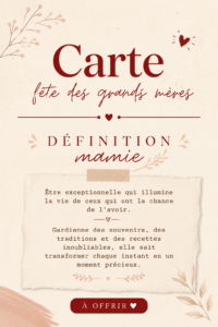 Template de carte pour la fête des grands-mères avec un design coloré et touchant.