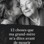 Un carnet avec des notes des conseils d'une grand-mère, entouré de fleurs.
