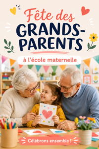 Enfants entourés de leurs grands-parents lors d'une fête à l'école