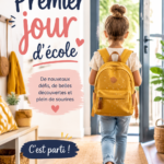 Enfant souriant avec son sac à dos sur le chemin de l'école
