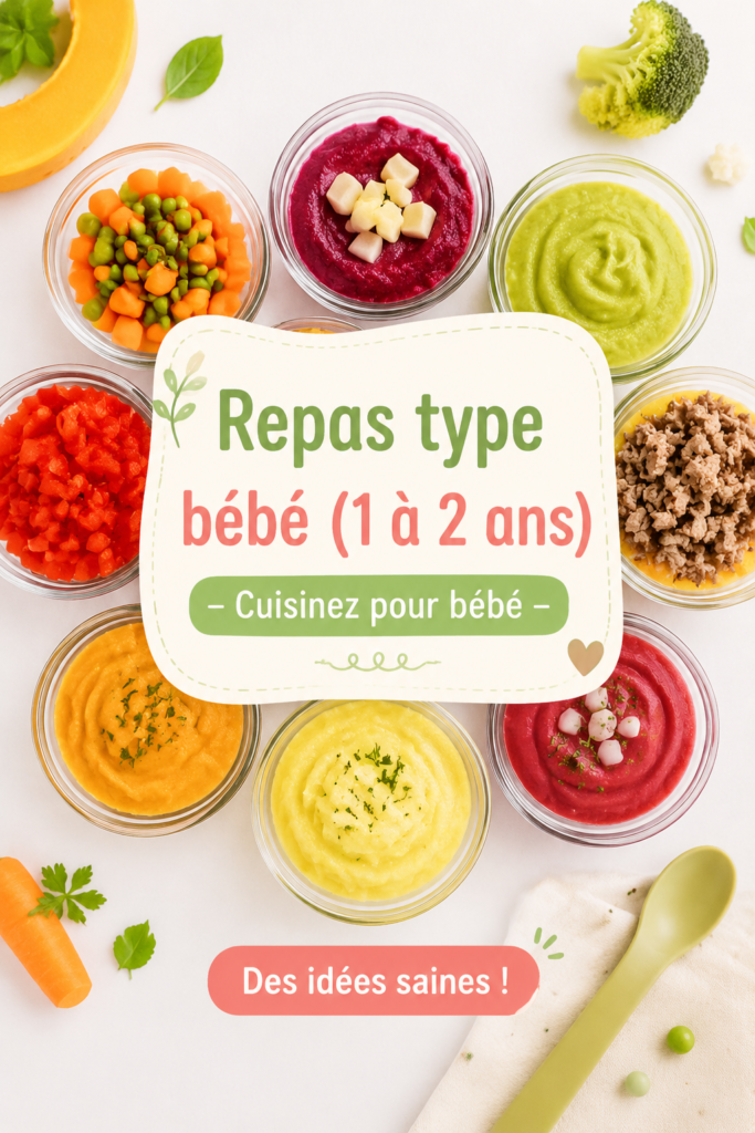 Repas sains pour bébés de 1 à 2 ans, assiette colorée.
