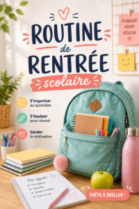 Enfants préparant leur matériel pour la rentrée scolaire