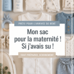 Sac de maternité bien préparé avec des essentiels pour l'hôpital.