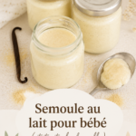 Une assiette de semoule au lait crémeux, garnie de fruits frais. Plat nourrissant pour bébés et famille.