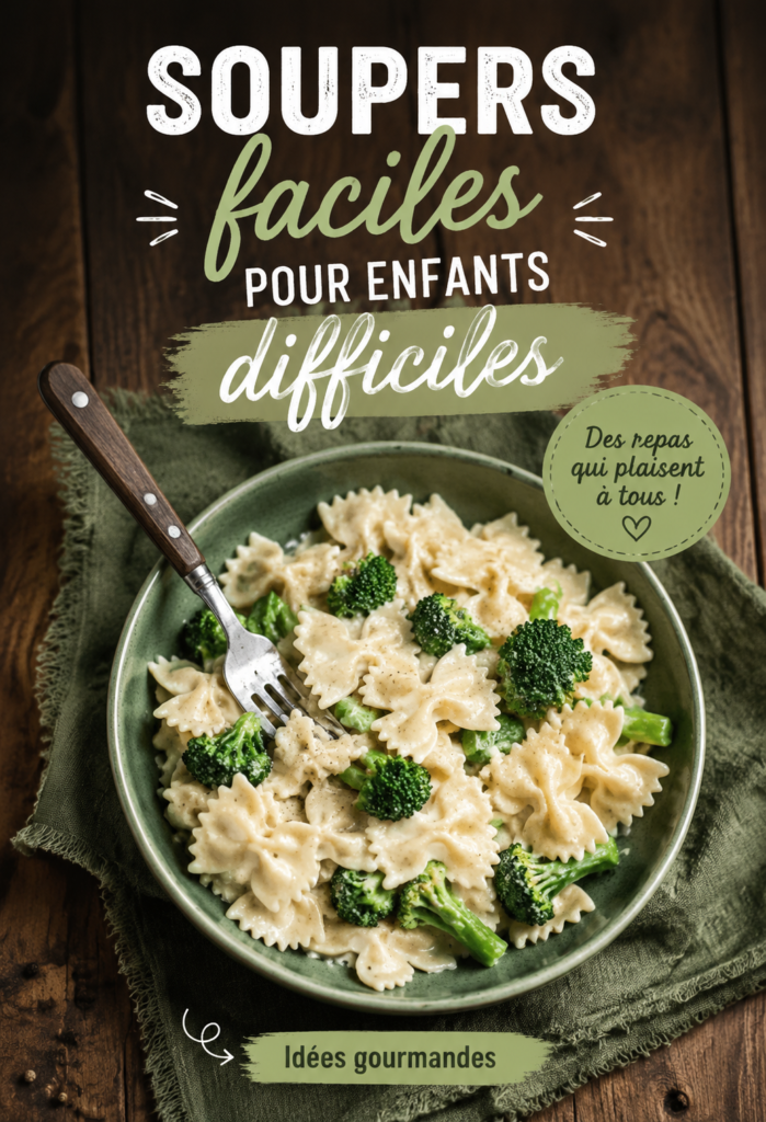 Une soupe colorée avec des légumes frais, attirant les enfants difficiles.