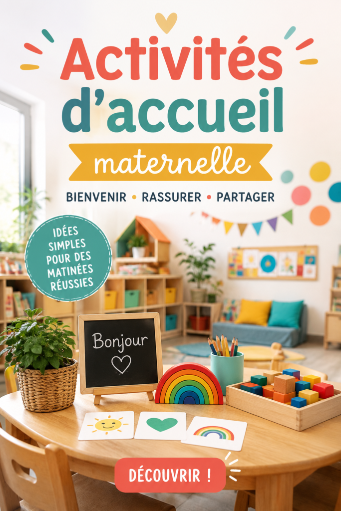 Groupe d'enfants s'amusant lors d'une activité d'accueil en maternelle.