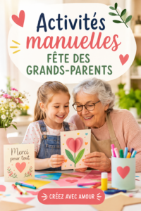 Un enfant et un grand-parent réalisant une activité manuelle ensemble pour la fête des grands-parents.