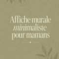 Art mural minimaliste représentant une maman et son enfant dans un style doux et apaisant