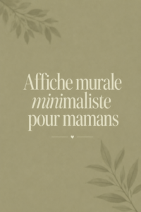 Art mural minimaliste représentant une maman et son enfant dans un style doux et apaisant