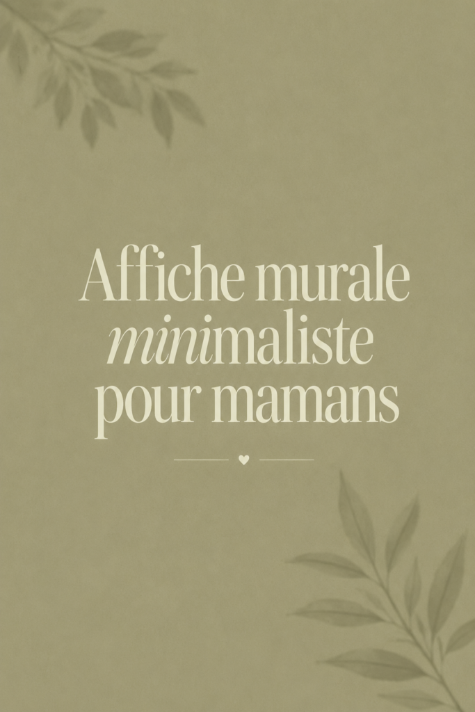 Art mural minimaliste représentant une maman et son enfant dans un style doux et apaisant