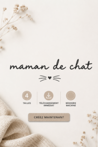 Motifs de broderie pour mamans de chats personnalisés
