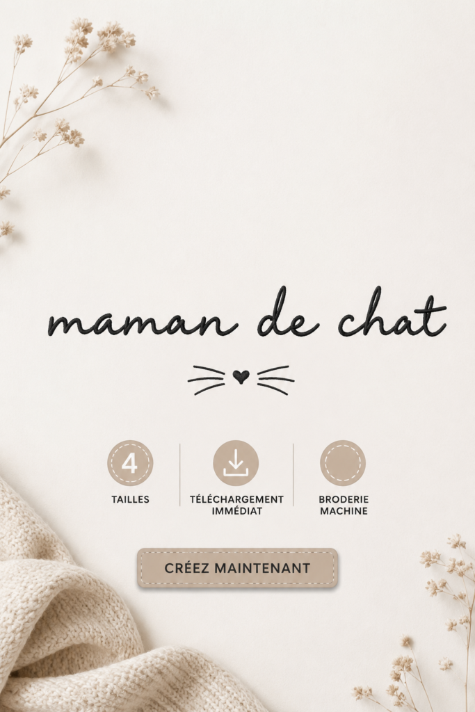 Motifs de broderie pour mamans de chats personnalisés