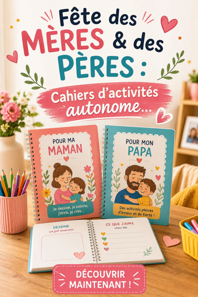 Cahiers d'activités colorés pour célébrer la fête des Mères et des Pères