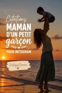 Une maman souriante avec son petit garçon, illustrant le thème des captions sur Instagram