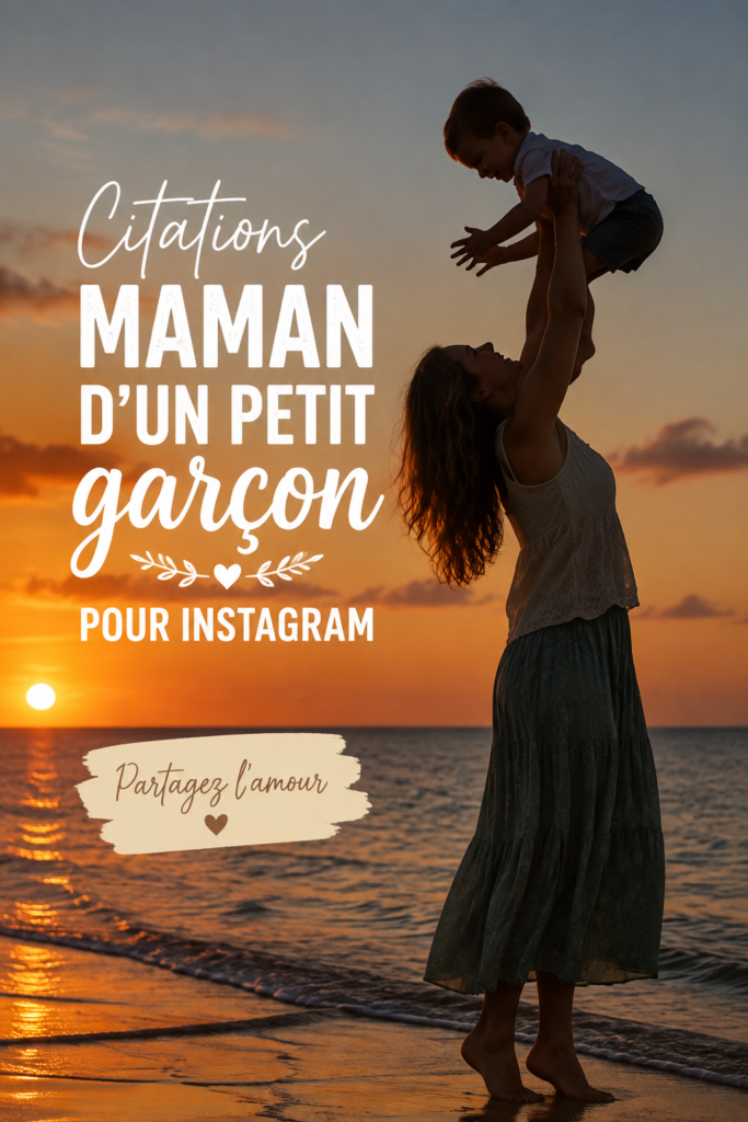 Une maman souriante avec son petit garçon, illustrant le thème des captions sur Instagram