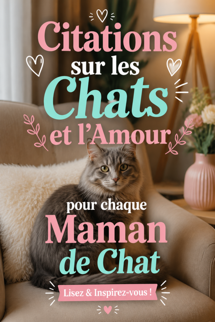 Citation touchante sur l'amour d'une maman pour son chat