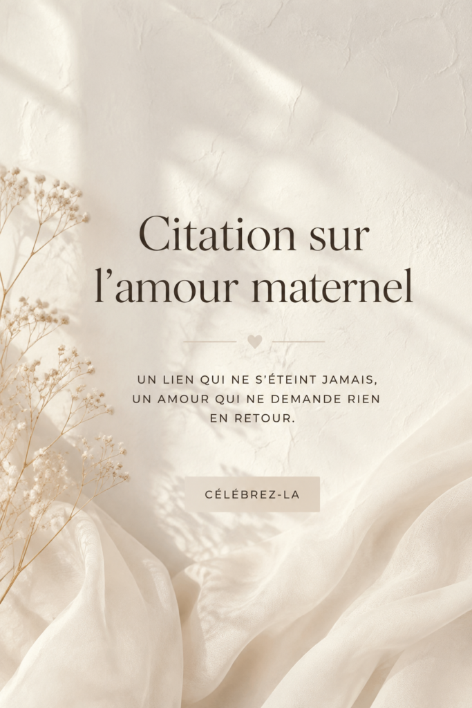 Une citation inspirante sur l'amour d'une mère parmi des fleurs colorées.