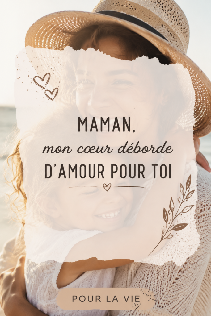 Un cœur débordant d'amour pour maman, illustrant la célébration de la maternité.