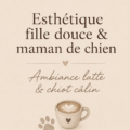 Un intérieur cozy avec une maman et son chien dans une atmosphère douce.