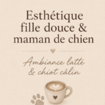 Un intérieur cozy avec une maman et son chien dans une atmosphère douce.