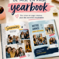 Couverture d'un yearbook avec une mise en page créative et attrayante.