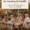 Une réunion familiale joyeuse avec des rires et des jeux entre les générations.