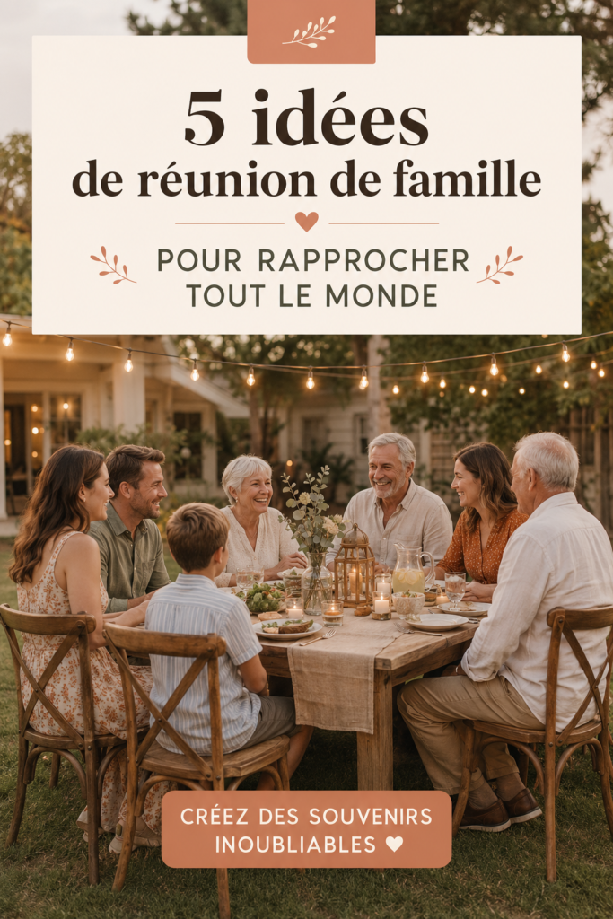 Une réunion familiale joyeuse avec des rires et des jeux entre les générations.