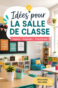 Aménagement coloré et moderne d'une salle de classe