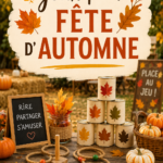 Famille jouant à des jeux d'automne ensemble dans un parc.