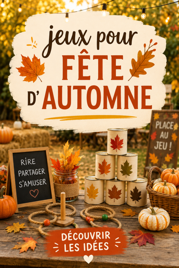 Famille jouant à des jeux d'automne ensemble dans un parc.