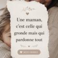 Une maman câline son enfant, illustrant l'amour et la tendresse de la maternité.