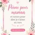 Poème touchant écrit à la main pour célébrer la fête des mères.