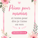 Poème touchant écrit à la main pour célébrer la fête des mères.